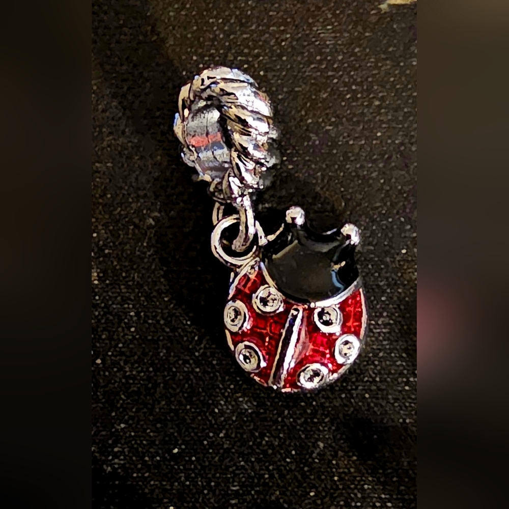 Ladybug Dangle Pandora Style Charm - Picture 1 of 1